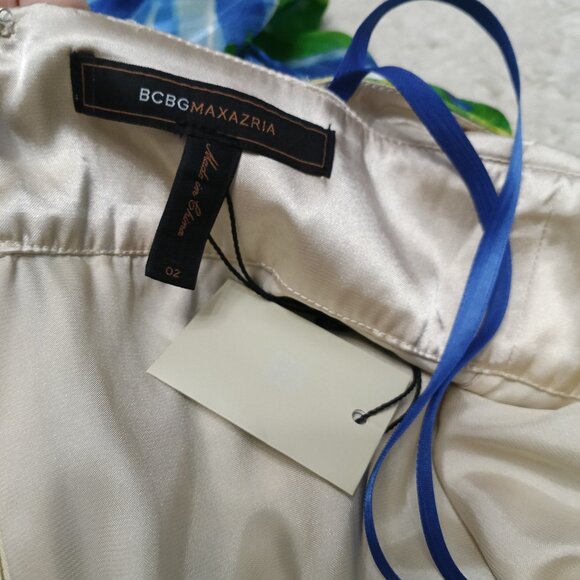 BCBG MaxAzria Women's 100% Silk Halter Sequin Embellished Maxi Dress Size 02 - Picture 7 of 8